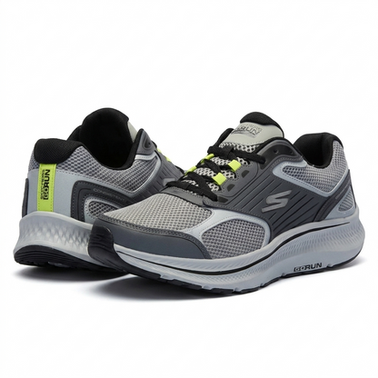 Skechers Mens Panelled Running Shoes With Lace-Up Closure - Go Run Consistent 2.0 Silver Wolf Grey